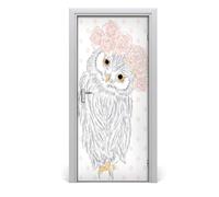 Tulup Adesivo per porta 95x205 cm autoadesivo - Gufo in una corona
