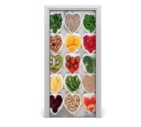 Tulup Adesivo per porta 95x205 cm autoadesivo - Per mangiare cibi sani