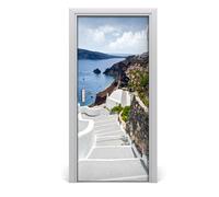 Tulup Adesivo per porta 95x205 cm autoadesivo - Santorini, Grecia