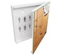 Tulup Cassetta per Chiavi 30x30 cm | Bianco | A Destra | Montaggio a Parete | La pace della spiaggia | Frontale Decorativo in Vetro Temperato | per Uffici | Tasselli e Viti Inclusi | in Metallo