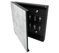 Tulup Cassetta per Chiavi 30x30 cm | Nero | A Sinistra | Montaggio a Parete | Eleganza allo stato puro | per Uffici | Frontale Decorativo in Vetro Temperato | Tasselli e Viti Inclusi | in Metallo