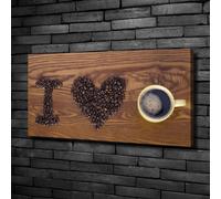 Tulup Dipinto Su Tela Pittura Su Un Muro 100x50cm - Io Amo Il Caffè