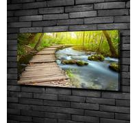 Tulup Dipinto Su Tela Pittura Su Un Muro 100x50cm - Sentiero Sul Fiume