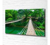 Tulup Dipinto Su Tela Pittura Su Un Muro 100x70cm - Il Ponte Sul Fiume