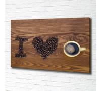 Tulup Dipinto Su Tela Pittura Su Un Muro 100x70cm - Io Amo Il Caffè