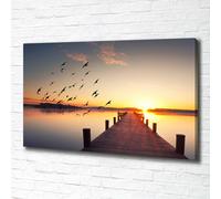 Tulup Dipinto Su Tela Pittura Su Un Muro 100x70cm - Ponte Sul Fiume