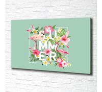 Tulup Dipinto Su Tela Pittura Su Un Muro 100x70cm - Vacanze E Fenicotteri
