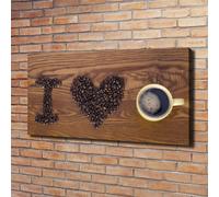 Tulup Dipinto Su Tela Pittura Su Un Muro 120x60cm - Io Amo Il Caffè