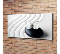 Tulup Dipinto Su Tela Pittura Su Un Muro 120x60cm - Pietra Zen E Farfalla