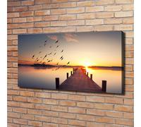 Tulup Dipinto Su Tela Pittura Su Un Muro 120x60cm - Ponte Sul Fiume