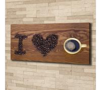 Tulup Dipinto Su Tela Pittura Su Un Muro 125x50cm - Io Amo Il Caffè