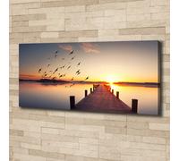 Tulup Dipinto Su Tela Pittura Su Un Muro 125x50cm - Ponte Sul Fiume