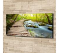 Tulup Dipinto Su Tela Pittura Su Un Muro 125x50cm - Sentiero Sul Fiume