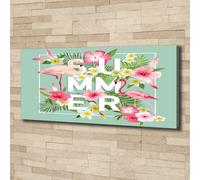 Tulup Dipinto Su Tela Pittura Su Un Muro 125x50cm - Vacanze E Fenicotteri