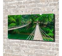 Tulup Dipinto Su Tela Pittura Su Un Muro 140x70cm - Il Ponte Sul Fiume