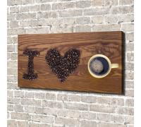 Tulup Dipinto Su Tela Pittura Su Un Muro 140x70cm - Io Amo Il Caffè