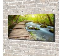 Tulup Dipinto Su Tela Pittura Su Un Muro 140x70cm - Sentiero Sul Fiume