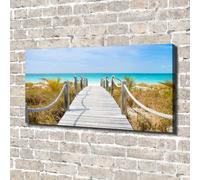 Tulup Dipinto Su Tela Pittura Su Un Muro 140x70cm - Sentiero Sul Mare