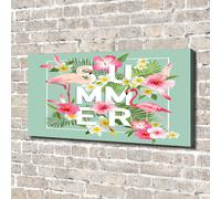 Tulup Dipinto Su Tela Pittura Su Un Muro 140x70cm - Vacanze E Fenicotteri