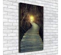 Tulup Dipinto Su Tela Pittura Su Un Muro 50x100cm - Il Sentiero Nel Bosco