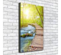 Tulup Dipinto Su Tela Pittura Su Un Muro 50x100cm - Il Sentiero Nel Bosco