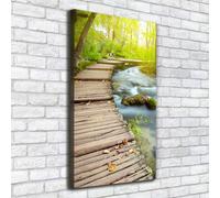 Tulup Dipinto Su Tela Pittura Su Un Muro 50x100cm - Il Sentiero Nel Bosco