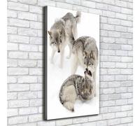 Tulup Dipinto Su Tela Pittura Su Un Muro 50x100cm - Lupi Grigi