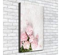 Tulup Dipinto Su Tela Pittura Su Un Muro 50x100cm - Marmo Peonie