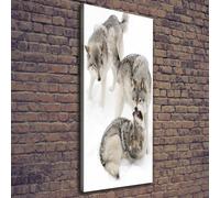 Tulup Dipinto Su Tela Pittura Su Un Muro 50x125cm - Lupi Grigi