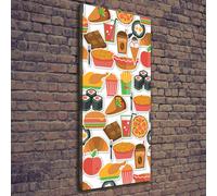 Tulup Dipinto Su Tela Pittura Su Un Muro 50x125cm - Mangiare Fast Food