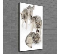 Tulup Dipinto Su Tela Pittura Su Un Muro 60x120cm - Lupi Grigi
