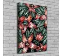 Tulup Dipinto Su Tela Pittura Su Un Muro 70x100cm - Fiori Tropicali