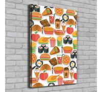 Tulup Dipinto Su Tela Pittura Su Un Muro 70x100cm - Mangiare Fast Food