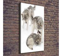 Tulup Dipinto Su Tela Pittura Su Un Muro 70x140cm - Lupi Grigi