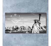 Tulup® Orologio Da Parete Vetro 60x30 cm Rettangolare - Statua Della Libertà