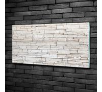 Tulup Pittura Su Vetro Tempereto Immagine 100x50cm - Muro Di Pietra Bianca