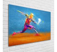 Tulup Pittura Su Vetro Tempereto Immagine 100x70cm - Giocatore Di Tennis