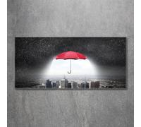 Tulup Pittura Su Vetro Tempereto Immagine 120x60cm - Ombrello Sopra La Città