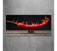 Tulup Pittura Su Vetro Tempereto Immagine 120x60cm - Peperoncino