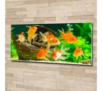 Tulup Pittura Su Vetro Tempereto Immagine 125x50cm - Pesce D'oro