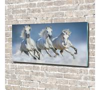 Tulup Pittura Su Vetro Tempereto Immagine 140x70cm - Cavalli Al Galoppo