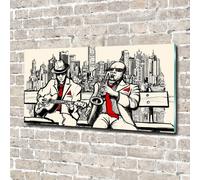 Tulup Pittura Su Vetro Tempereto Immagine 140x70cm - New York Jazz