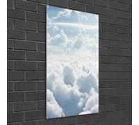 Tulup Pittura Su Vetro Tempereto Immagine 50x100cm - Volo Sopra Le Nuvole