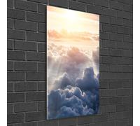 Tulup Pittura Su Vetro Tempereto Immagine 50x100cm - Volo Sopra Le Nuvole