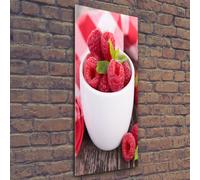 Tulup Pittura Su Vetro Tempereto Immagine 50x125cm - Lamponi Nella Tazza