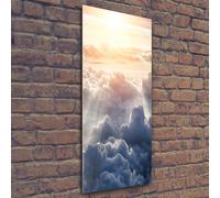 Tulup Pittura Su Vetro Tempereto Immagine 50x125cm - Volo Sopra Le Nuvole