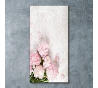 Tulup Pittura Su Vetro Tempereto Immagine 60x120cm - Marmo Peonie