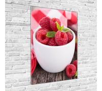 Tulup Pittura Su Vetro Tempereto Immagine 70x100cm - Lamponi Nella Tazza