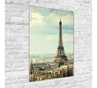 Tulup Pittura Su Vetro Tempereto Immagine 70x100cm - Torre Eiffel A Parigi