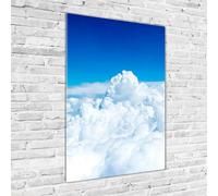 Tulup Pittura Su Vetro Tempereto Immagine 70x100cm - Volo Sopra Le Nuvole